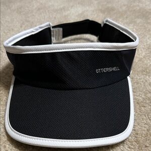 Ottershell Black Sports Visor with White Trim